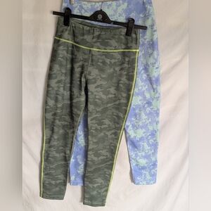 Bundle Of 2 Vineyard Vines Green Camo and Blue Leggings